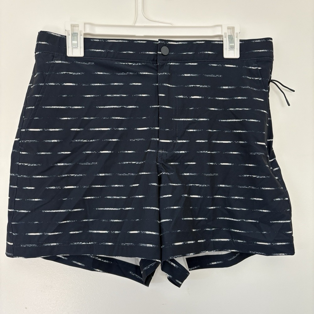 VRST Navy Sand Washed Stripe 5" Resort Printed Shorts Mens Size Medium New
